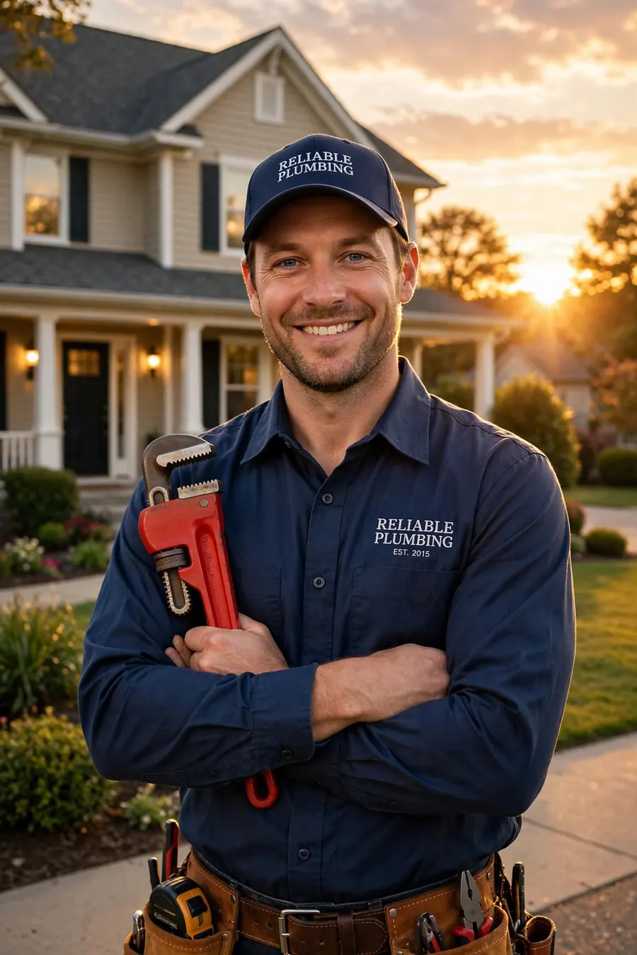 Plumber at work in a Blacksburg home